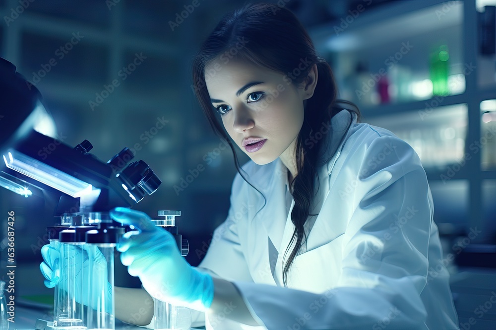 Innovative Science Pursuit: Woman Biochemist Driven by Passion in Modern Laboratory Innovative Science Pursuit: Woman Biochemist Driven by Passion in Modern Laboratory