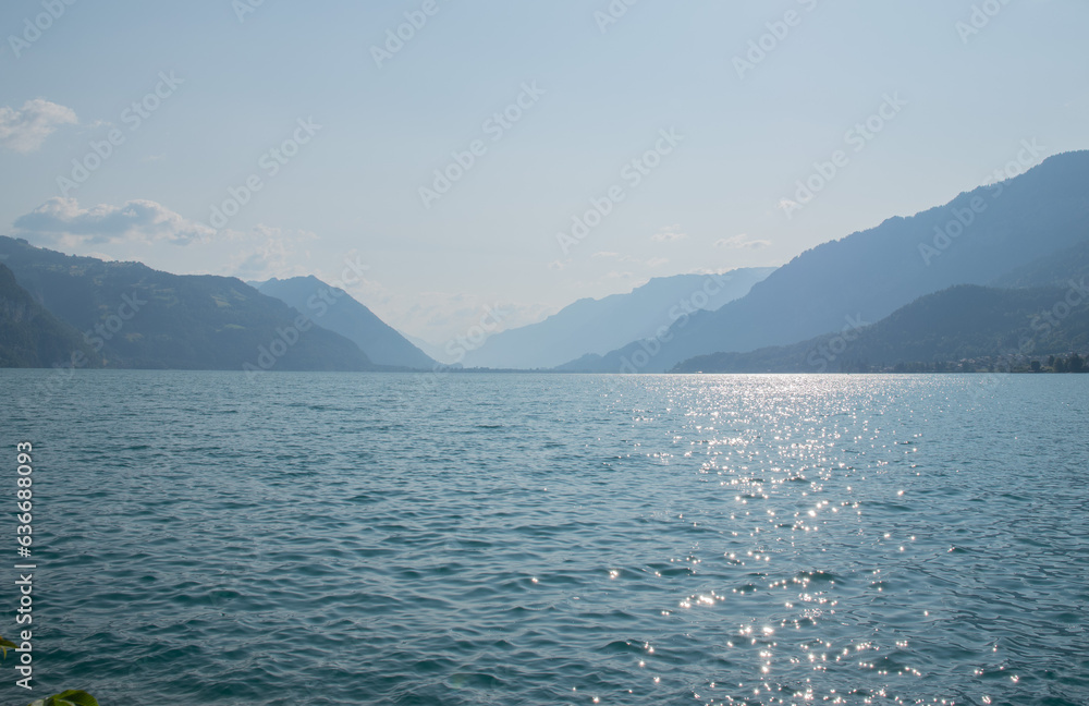 lake and mountains Switzerland, Alps