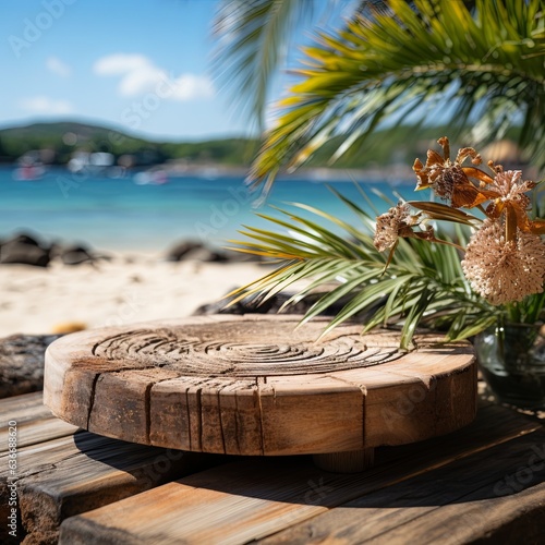 marble stand podium empty space for product display mock up template ideas showcase exhibition with water oceasn beach nature concept fresshness natural ideas background,ai generate photo