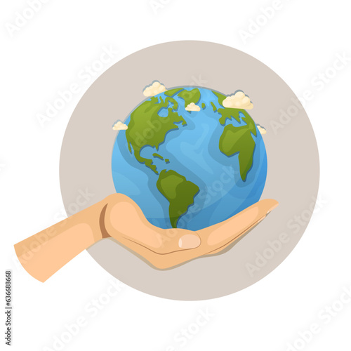 The planet Earth is held in the hand