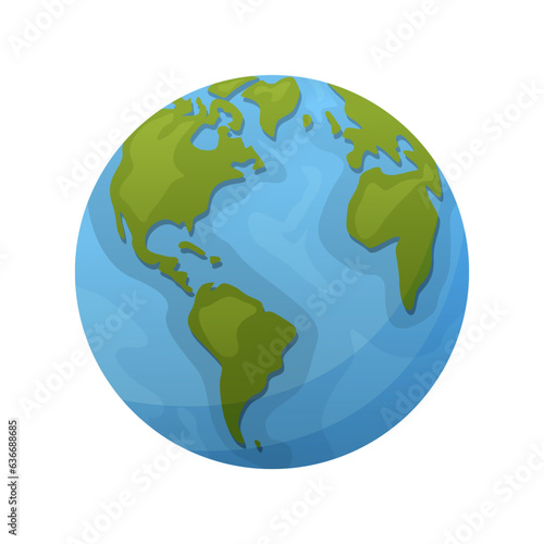 Planet Earth globe with continents
