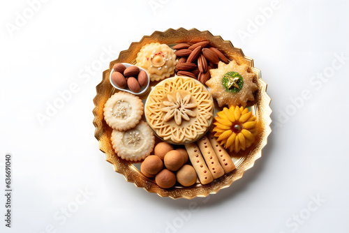 Wallpaper Mural A festive top view of a plate filled with Diwali sweets  Torontodigital.ca