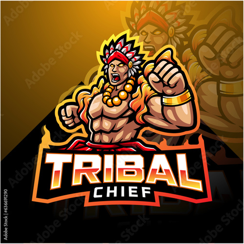 Tribal chief esport mascot logo