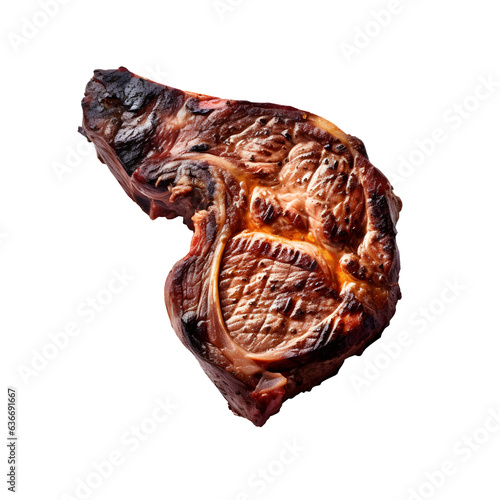 Grill  roast beef  ribeye steak  medium rare  juicy  look delicious  isolated on Background  AI Generative