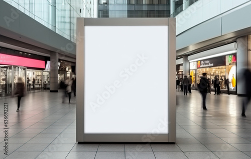 blank billboard in the airport created with Generative AI technology
