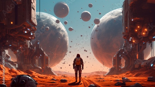 garphic novel style illustration sci-fi illustration.Generative AI