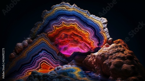 geode rocks HD psychedelic.Generative AI photo