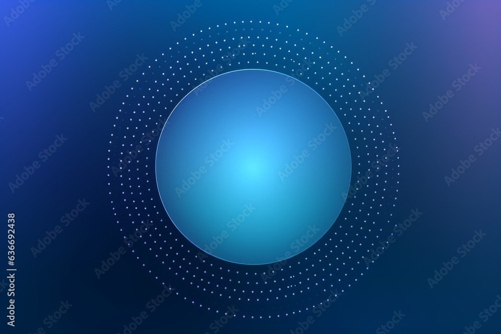 a blue sphere with dots on a blue background