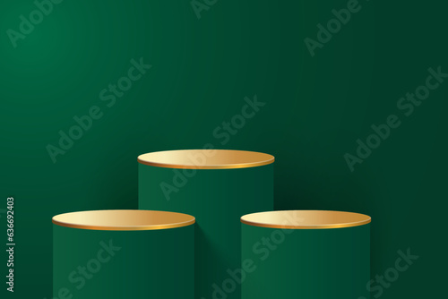 Green christmas 3d podium display. Christmas display promotion template