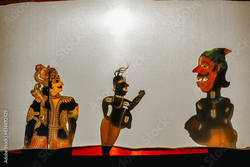 фотографія Traditional leather puppet show is also known as Tolu Bommalattam, Bommalattam or Tolpava Koothu, is a traditional shadow puppetry art form is the roots of Tamil Nadu, South India