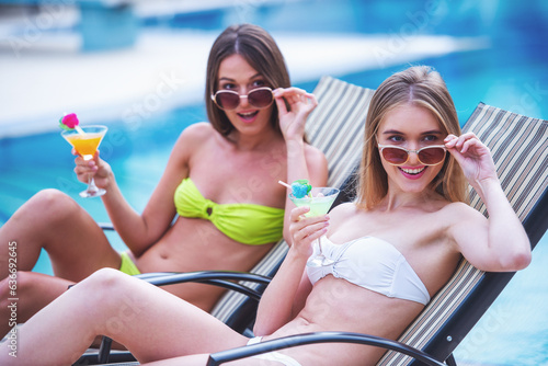 Girls at the pool