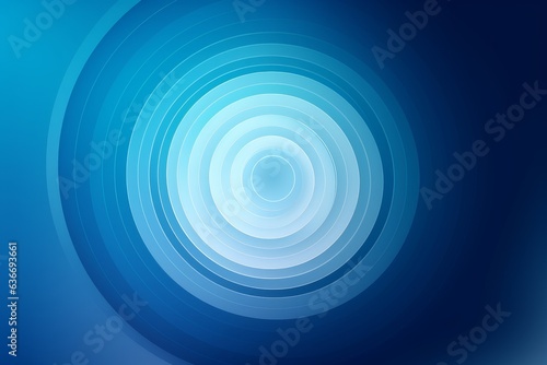 a vibrant blue background with a captivating circular design