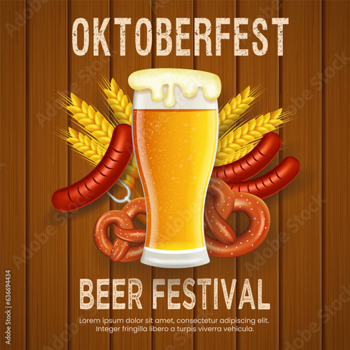  Oktoberfest beer festival banner poster template