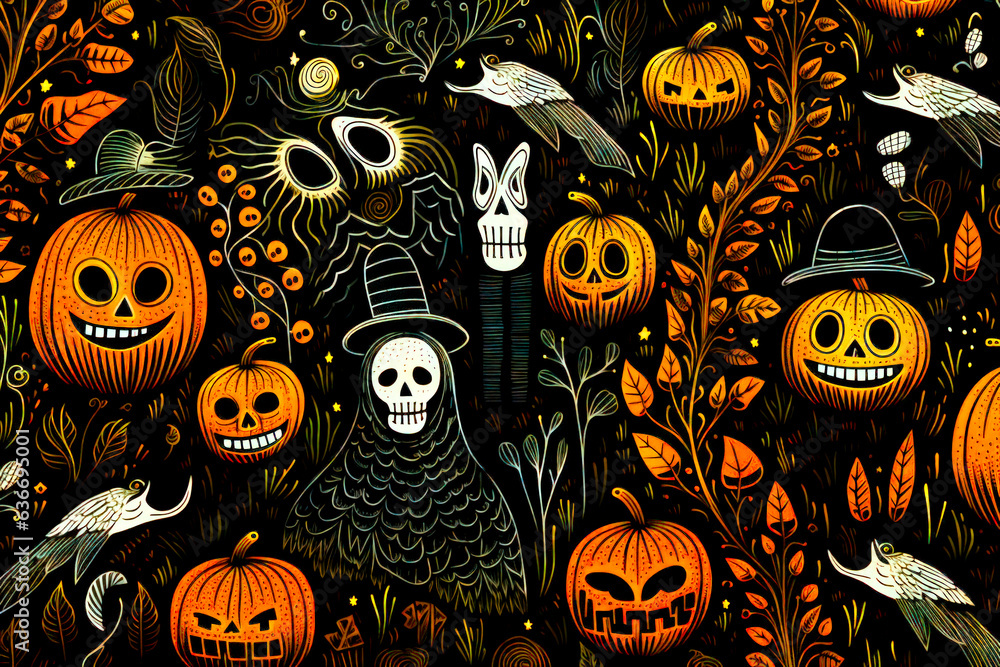 Cartoon Style Halloween Background
