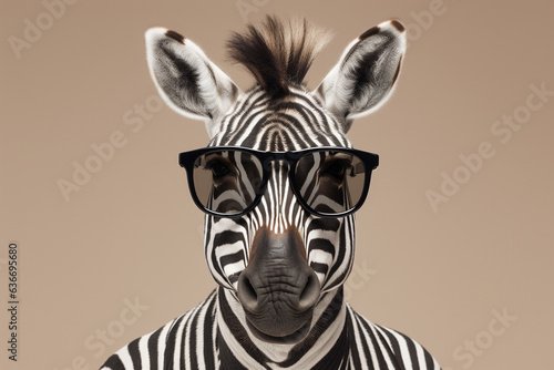 cool zebra wearing glasses