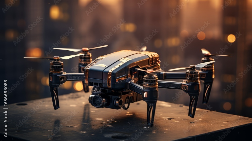 Unmanned and unstoppable, a drone takes on the responsibility of cargo transportation, marking a paradigm shift in the world of delivery services. - obrazy, fototapety, plakaty 