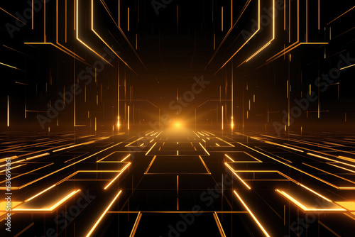 Futuristic abstract background with glowing neon lines 
