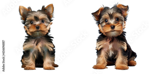 transparent background with 7 week old Yorkshire Terrier