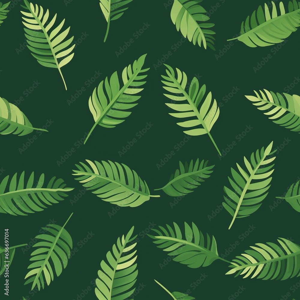 Seamless Leaf Pattern with Green Leaves Seamless Leaf Pattern with Green Leaves