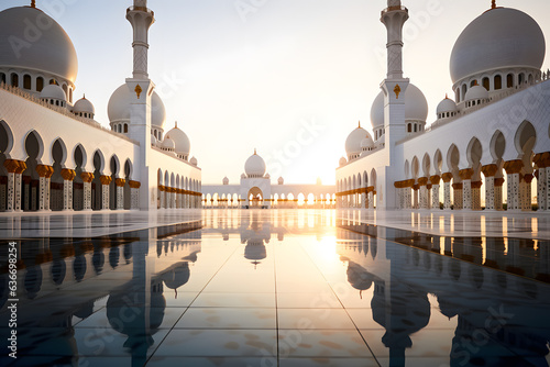 beautiful mosque during the golden hour