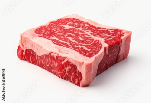 Raw meat on white background isolated