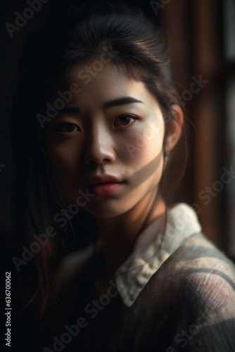 Close-up portrait of a Chinese girl