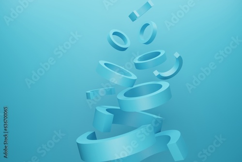 Floating shapes from top 3d rendering empty space