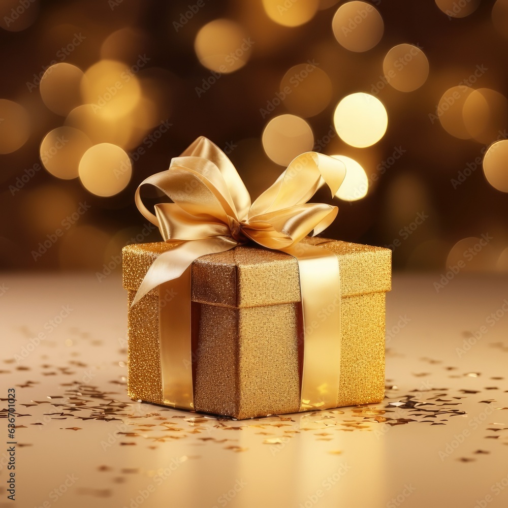 golden gift box with ribbon elegant and luxury golden gift box with ribbon elegant and luxury