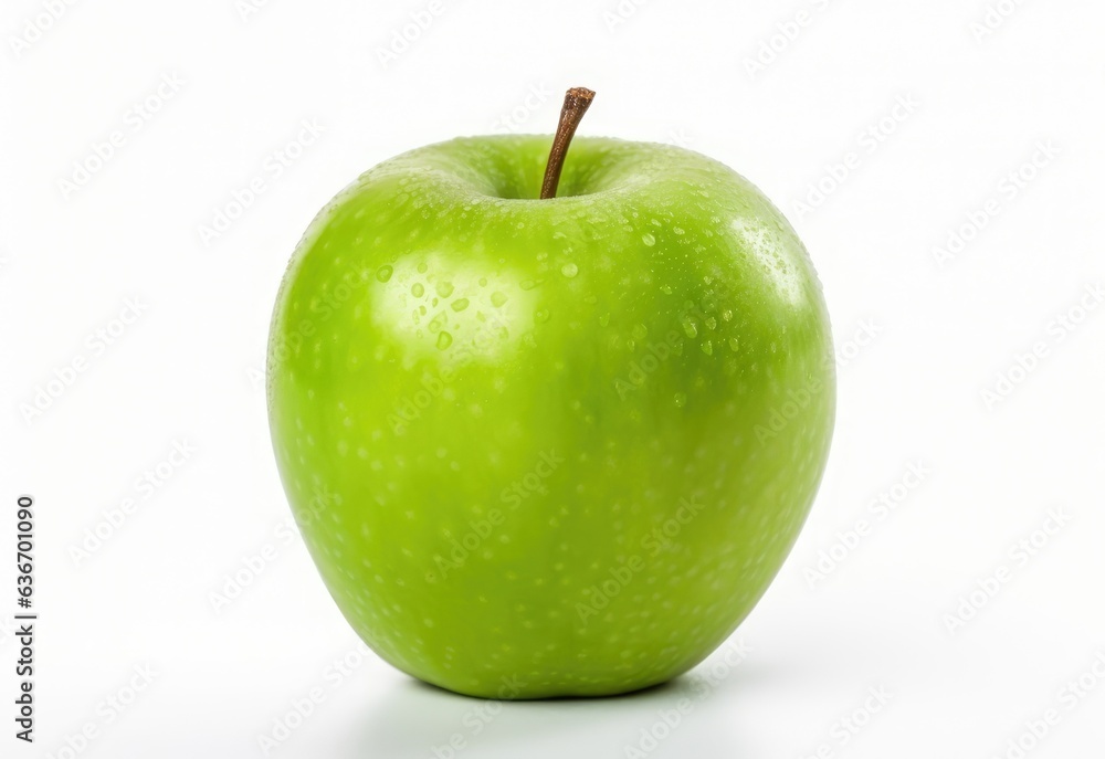 green apple on white background isolated