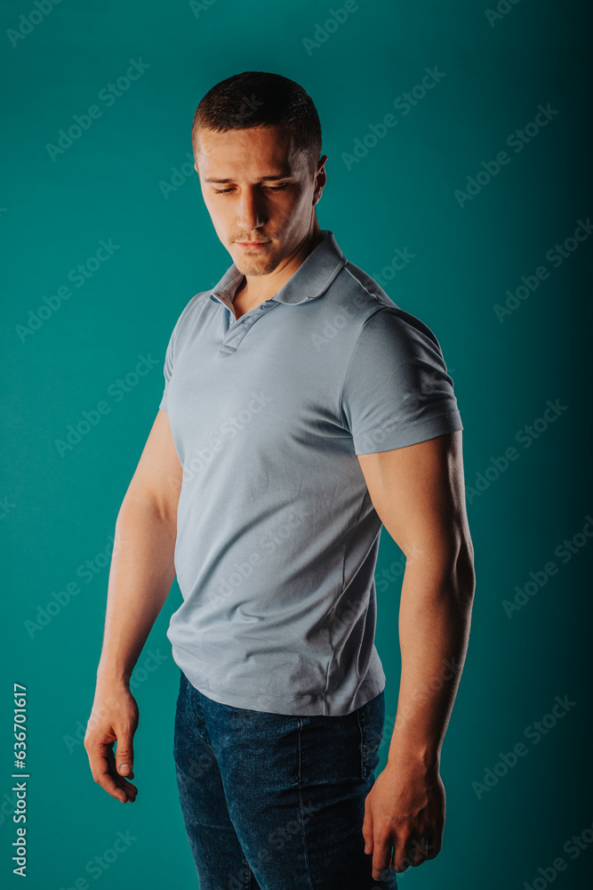 Appealing and well-built man posing