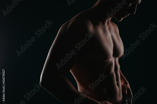 Stunning and well-built man posing