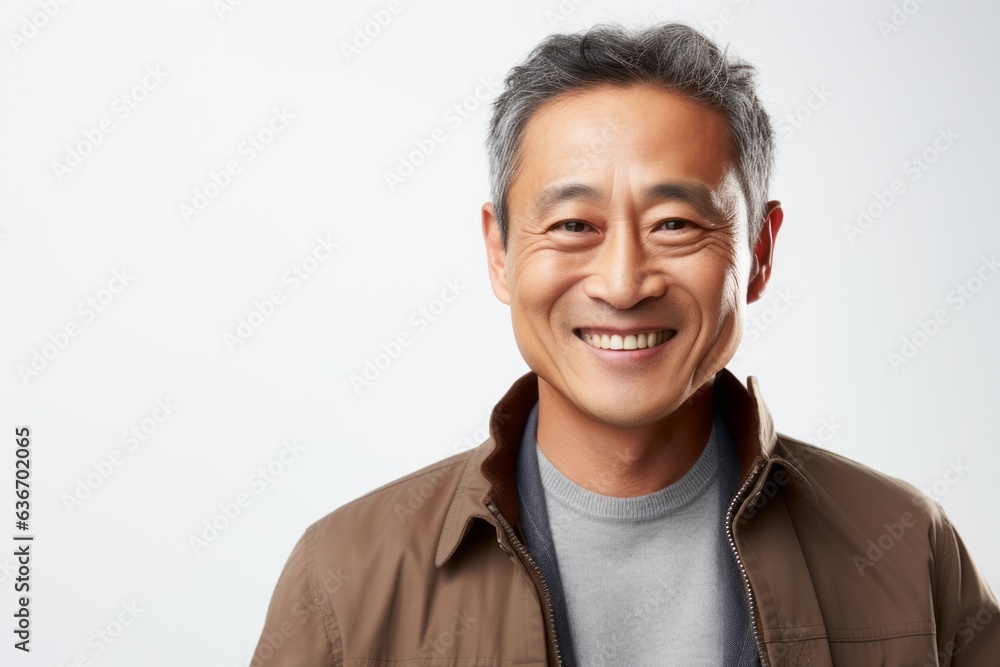 Portrait of a happy mature asian man smiling at the camera Portrait of a happy mature asian man smiling at the camera