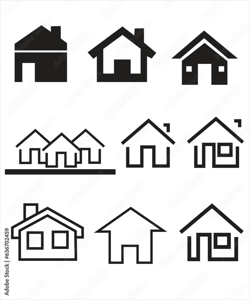 Set of thin line icons of homes and real estate. Outline symbol collection. Editable vector stroke. 256x256 Pixel Perfect scalable to 128px, 64px... Set of thin line icons of homes and real estate. Outline symbol collection. Editable vector stroke. 256x256 Pixel Perfect scalable to 128px, 64px...