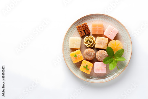 a plate of traditional Islamic sweets