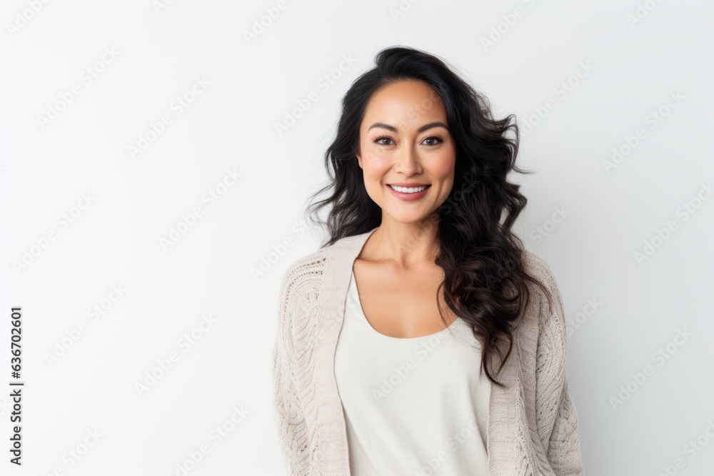 Portrait of a beautiful young woman smiling at the camera on a white background Portrait of a beautiful young woman smiling at the camera on a white background