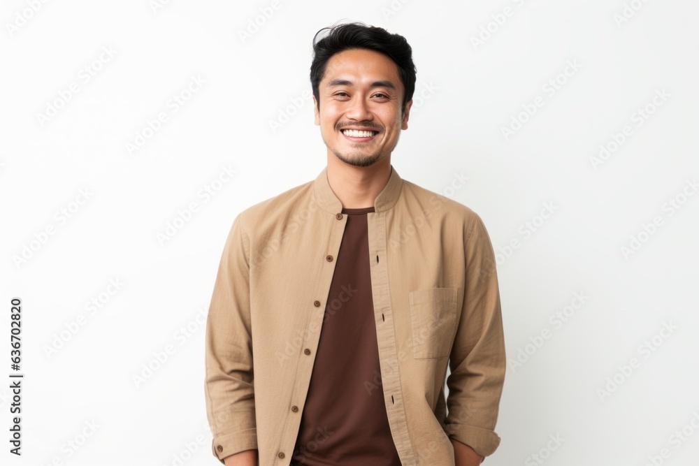 Portrait of a happy young asian man smiling and looking at camera Portrait of a happy young asian man smiling and looking at camera