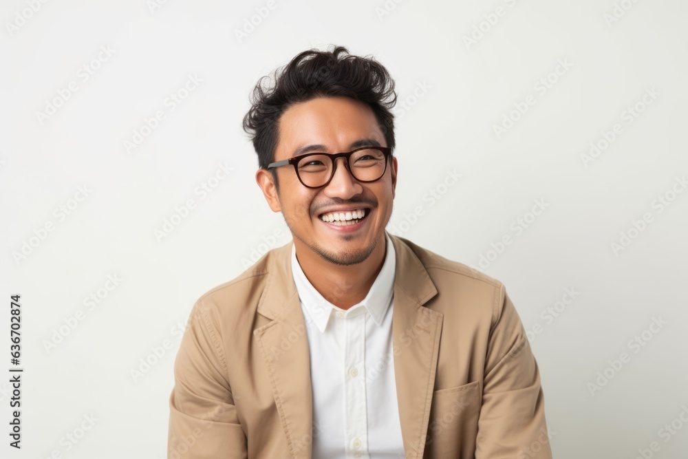 Portrait of happy young asian man wearing eyeglasses. Portrait of happy young asian man wearing eyeglasses.