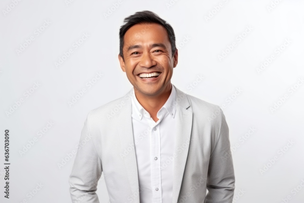 Portrait of happy asian man smiling at camera isolated over white background Portrait of happy asian man smiling at camera isolated over white background