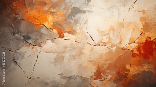 An abstract painting of orange and white colors. Digital image. © Friedbert
