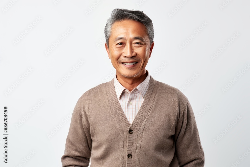 Portrait of happy mature Asian man smiling and looking at camera. Portrait of happy mature Asian man smiling and looking at camera.