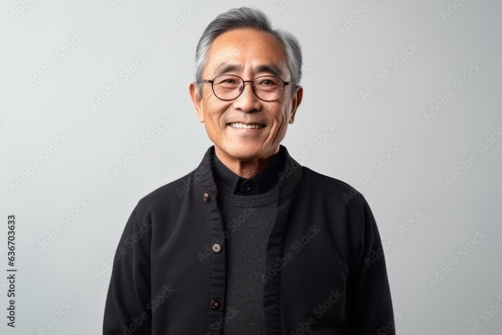 Portrait of a smiling asian senior man with eyeglasses Portrait of a smiling asian senior man with eyeglasses