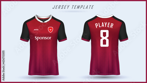 Soccer jersey with front and back design for printing