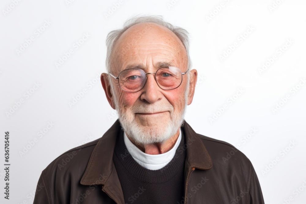 Portrait of a senior man in glasses on a white background. Portrait of a senior man in glasses on a white background.