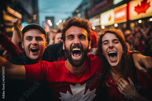 Canadian football fans celebrating a victory  © fotogurmespb