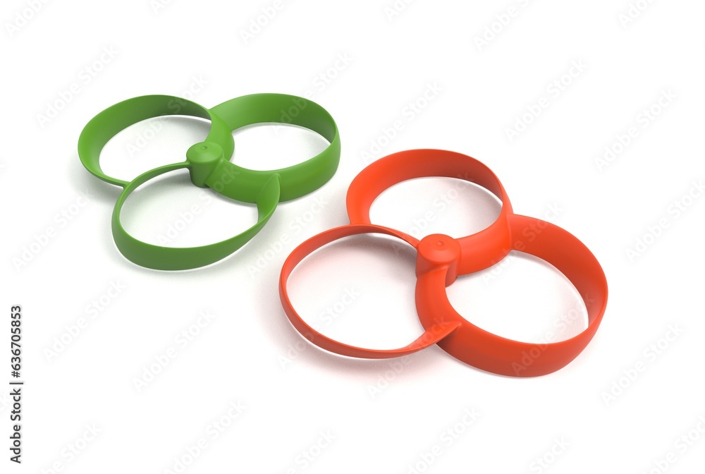 3D illustration of toroidal drone propeller isolated on white background 3D illustration of toroidal drone propeller isolated on white background
