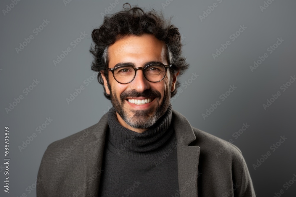 Portrait of a handsome young man smiling at the camera while wearing glasses Portrait of a handsome young man smiling at the camera while wearing glasses
