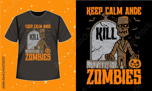 Keep Clam And Kill Zombi t-shirt