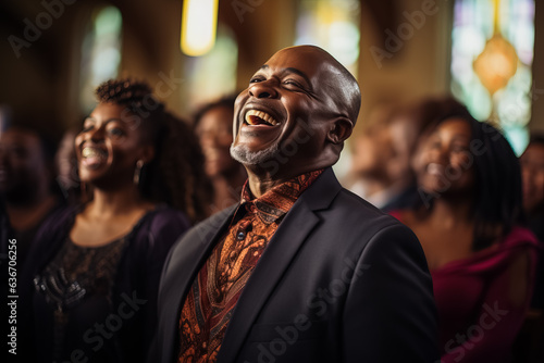 In a church Christian gospel singers offering praise  © fotogurmespb