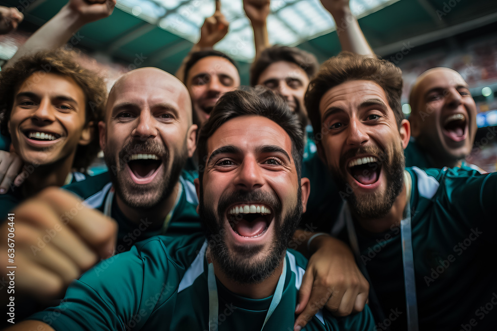 Iranian football fans celebrating a victory 