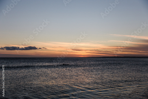 Dark sunset over the sea